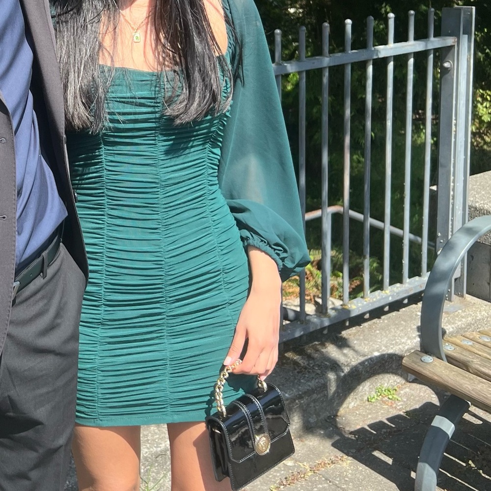 Hello Molly Teal Long Sleeve Dress